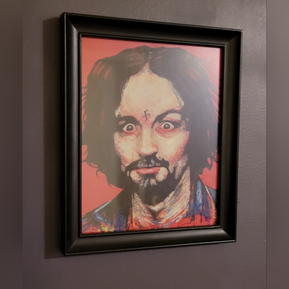 Charles Manson ~ Chuck Hodi Art - 8x10 Framed Print
